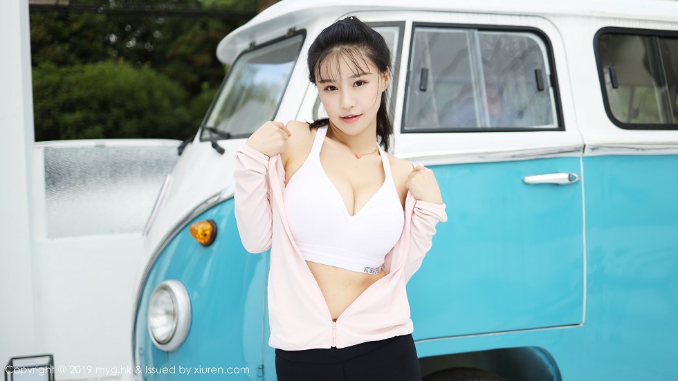 [MyGirl美媛馆]Vol.387_女神Flower朱可儿户外运动装半脱秀蕾丝内裤惹火诱惑写真75P