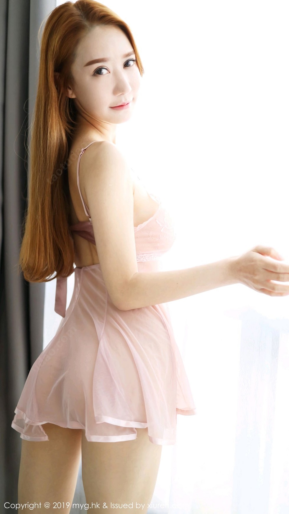 [MyGirl美媛馆]Vol.405_嫩模小樱baby私房粉色薄纱内衣透视秀豪乳惹火诱惑写真40P
