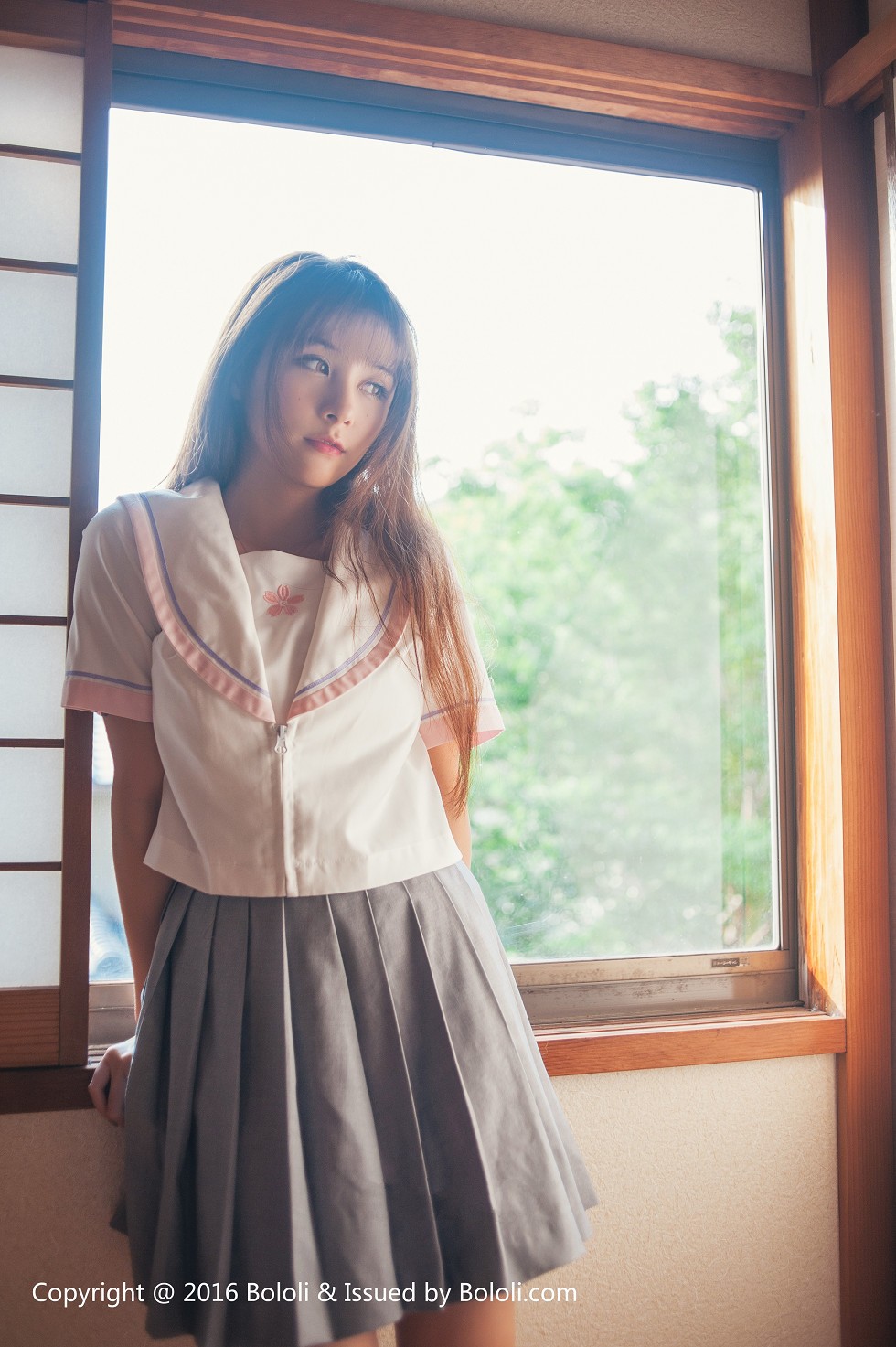 [BoLoli波萝社新刊]Vol.082_嫩模夏美酱居家性感JK制服可爱学生变诱惑少妇写真59P
