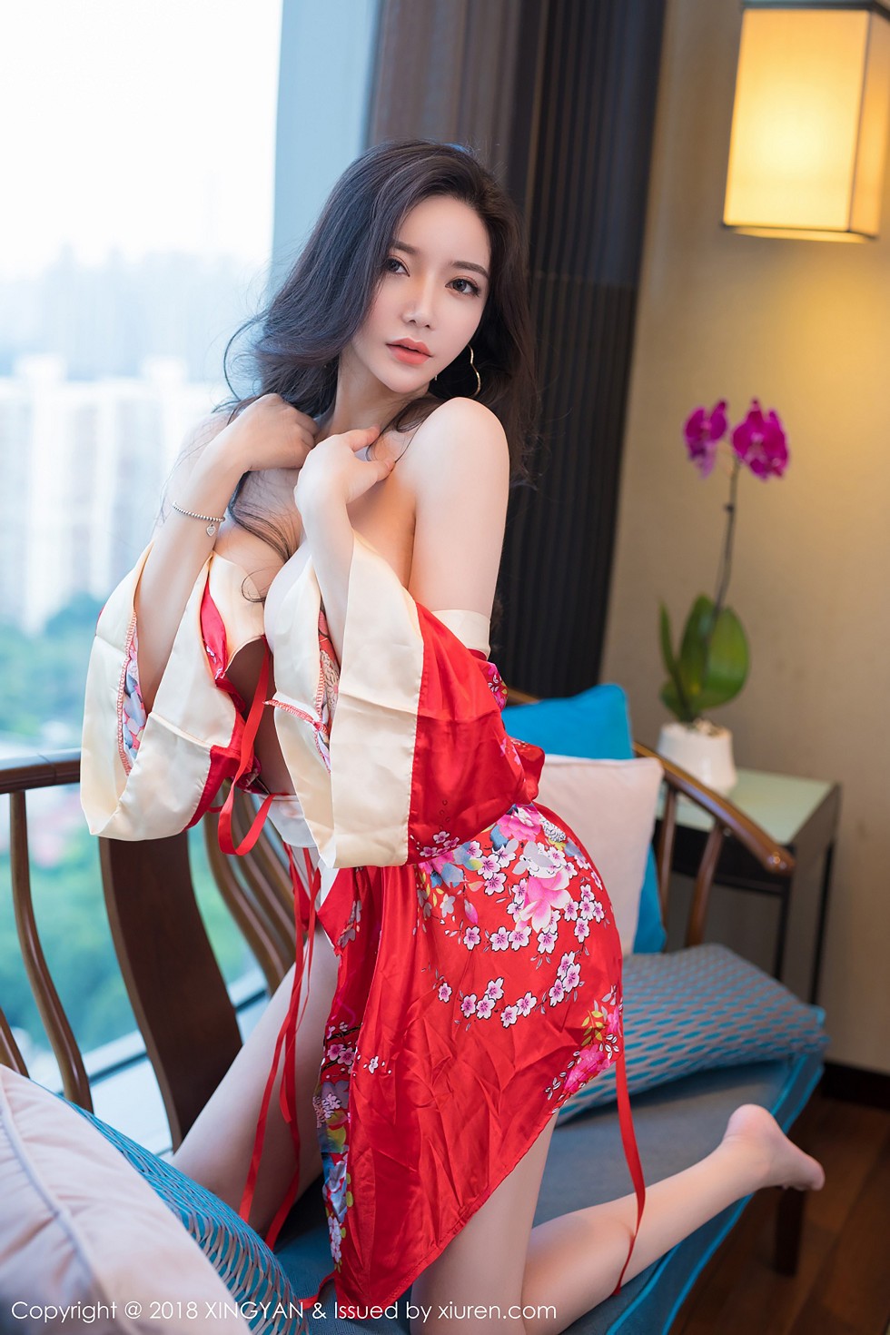 [XINGYAN星颜社]VOL.085_女神心妍小公主私房黄色带子内衣露豪乳翘臀喷血诱惑写真49P
