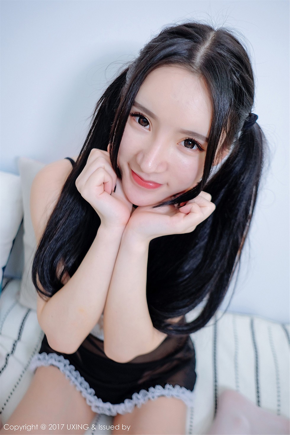 [UXING优星馆]Vol.055_嫩模周于希dummy私房蕾丝女仆装+超薄紧身透视衣诱惑写真43P