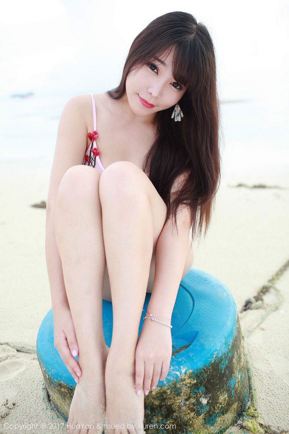 [HuaYan花の颜]Vol.044_嫩模芝芝Booty塞班岛旅拍粉红高叉连体内衣湿身诱惑写真61P