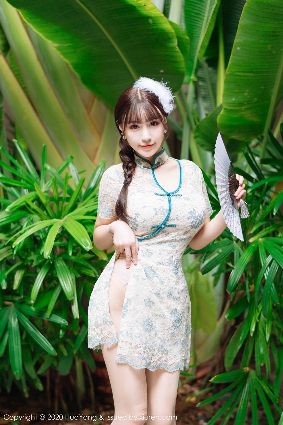 [HuaYang花漾]Vol.256_女神朱可儿Flower三亚旅拍典雅韵味旗袍配蕾丝内衣诱惑写真56P