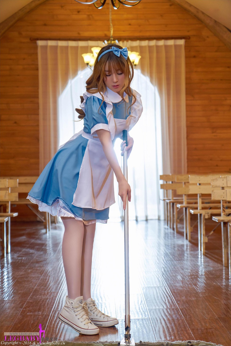 [LEGBABY美腿宝贝]Vol.020_女神王语纯性感女仆装无内超薄肉丝诱惑翘臀写真66P