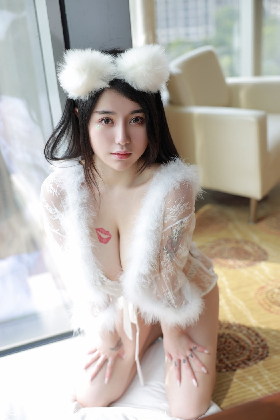 [MFStar模范学院]Vol.353_嫩模美七Mia私房猫耳制服露傲人豪乳遮点极致诱惑写真45P