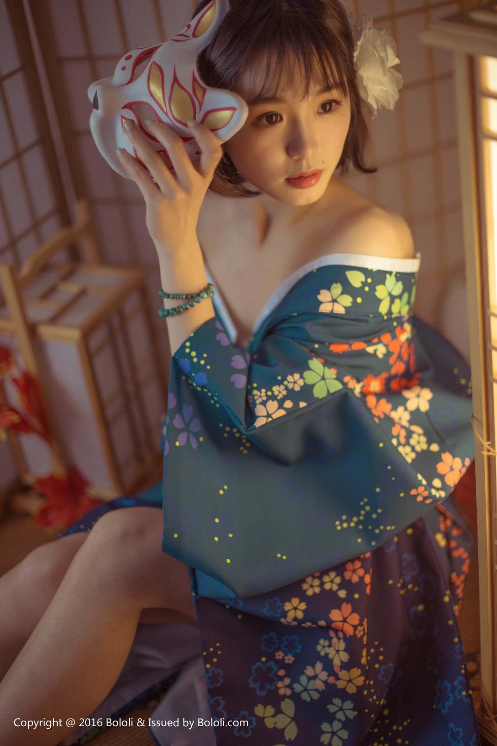 [BoLoli波萝社新刊]Vol.132_气质美女库库居家日系和服半露酥胸性感迷人写真34P