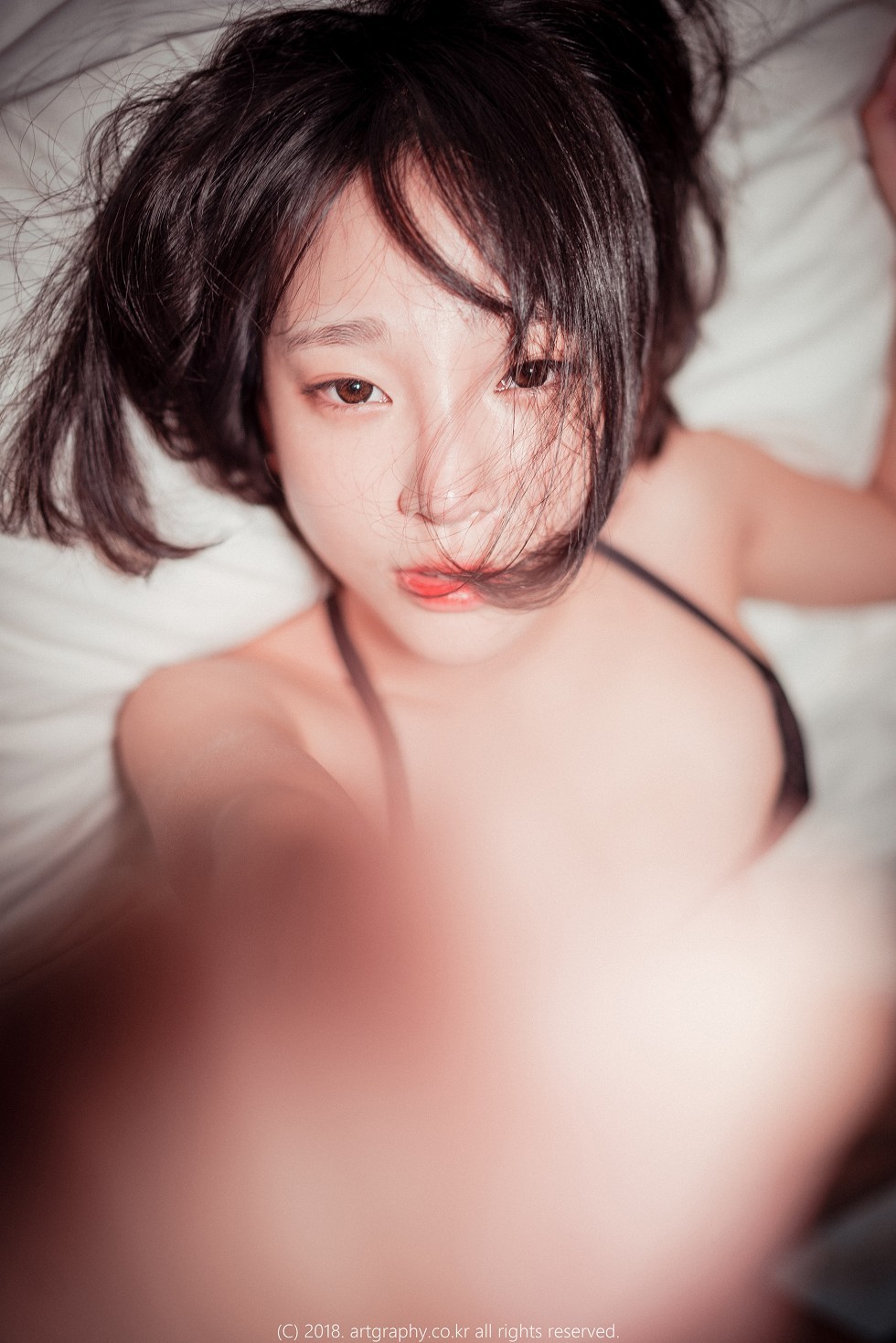 韩国网红正妹姜仁卿私房黑色缕空情趣内衣秀火辣身材豪乳诱惑写真41P
