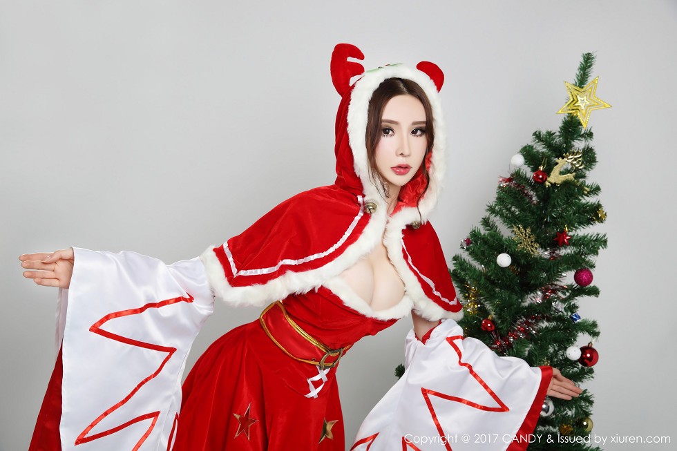 [Candy糖果画报]Vol.047_网红馆模特合集圣诞主题红色圣诞女郎爆乳诱惑写真38P