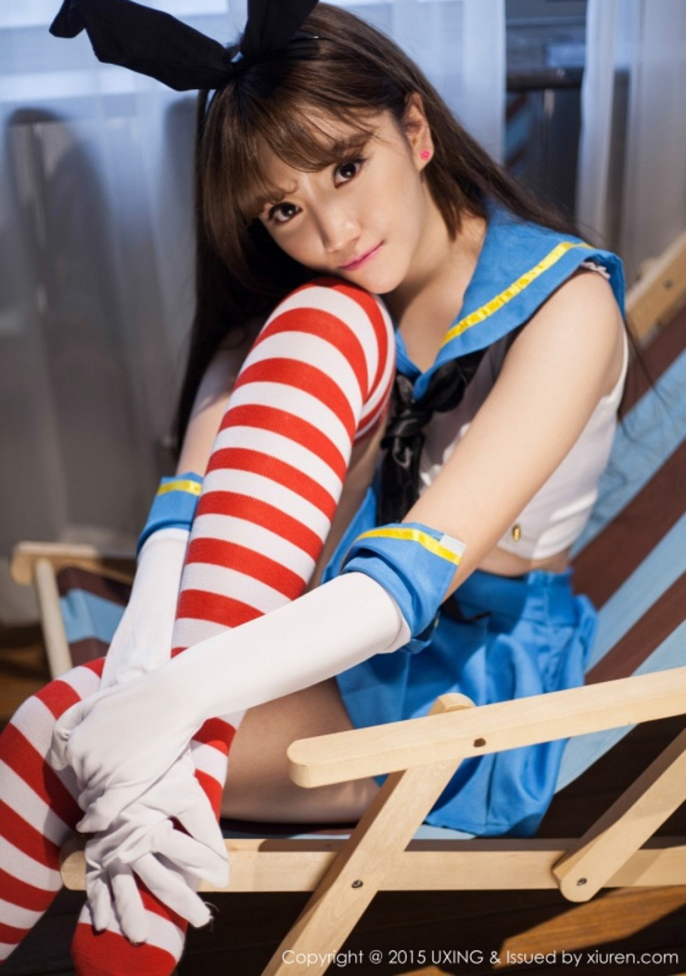 [UXING优星馆]Vol.007_新人嫩模艾西Ashley白色上衣秀豪乳清新性感写真52P