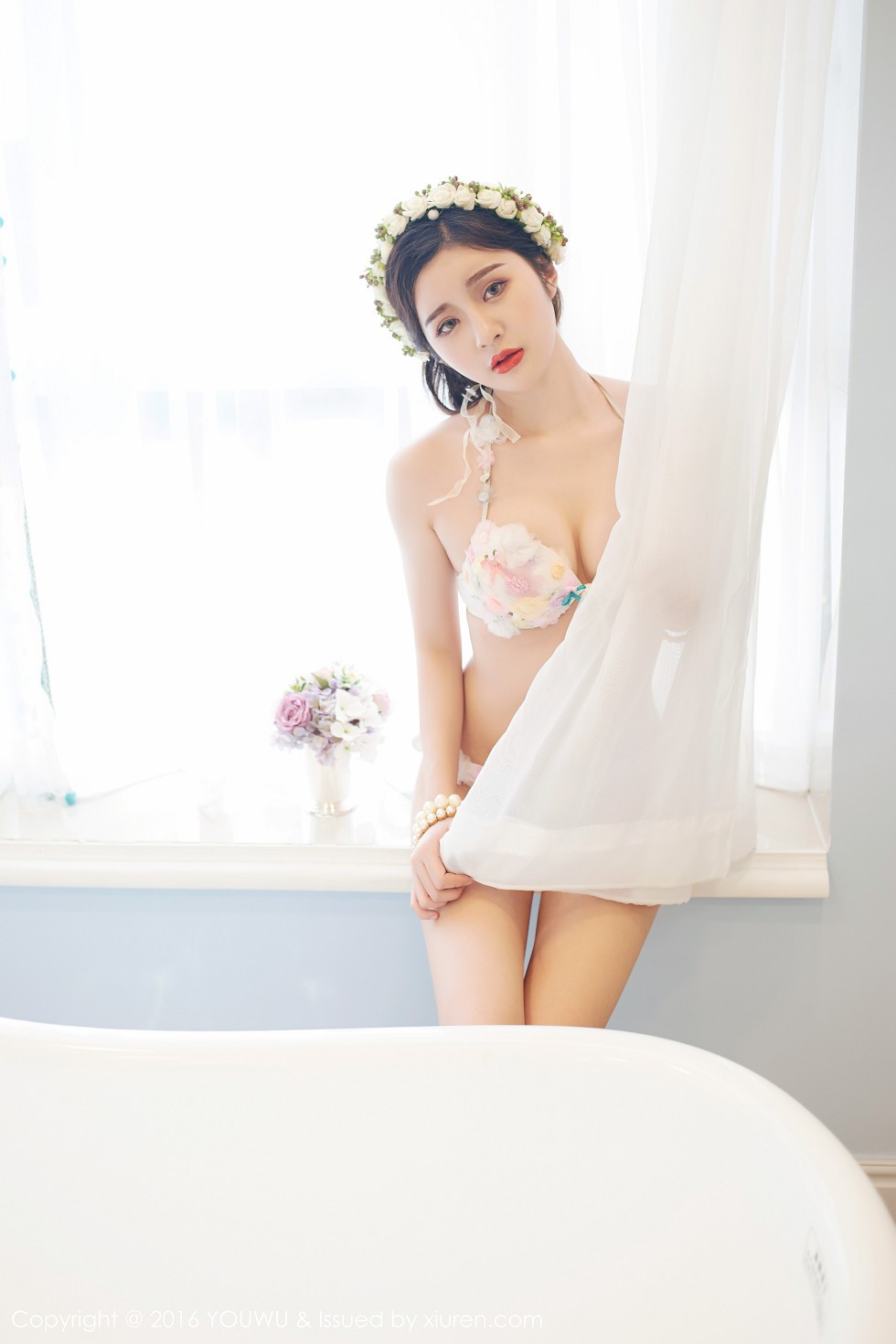 [YouWu尤物馆]Vol.013_新人颖儿EI性感内衣秀美胸漂亮花环女神气质写真57P
