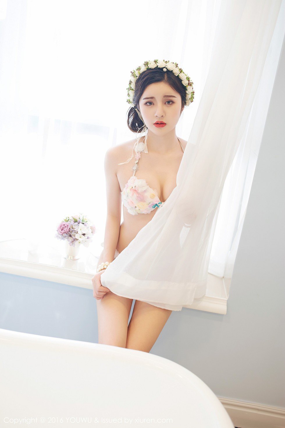 [YouWu尤物馆]Vol.013_新人颖儿EI性感内衣秀美胸漂亮花环女神气质写真57P