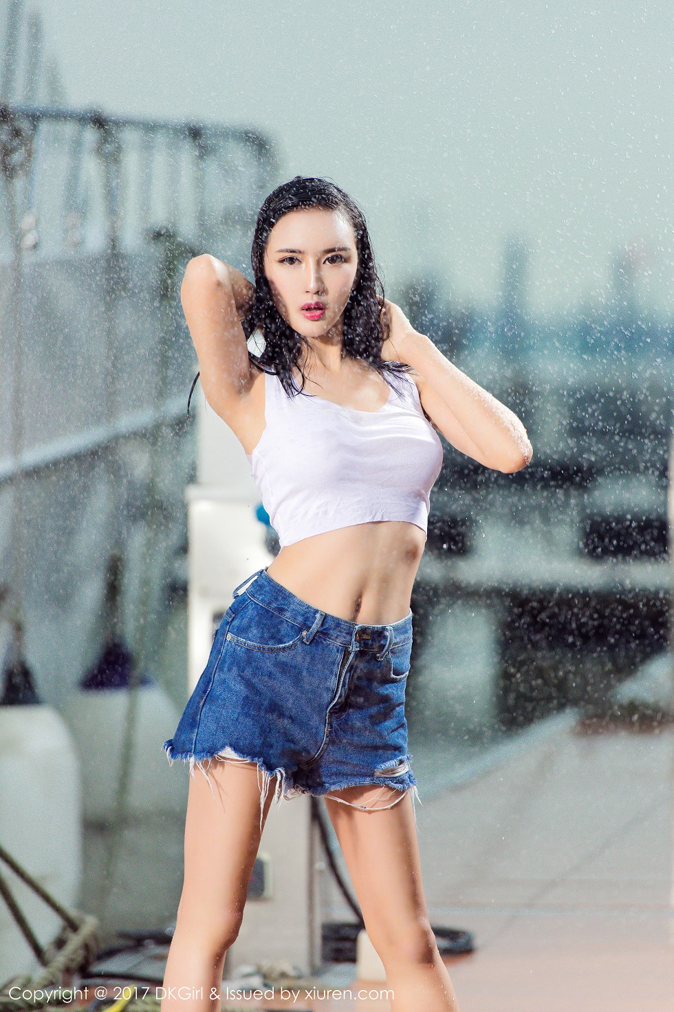 [DKGirl御女郎]Vol.026_嫩模梅哥白色连体比基尼泳池湿身秀傲人美乳诱惑写真58P
