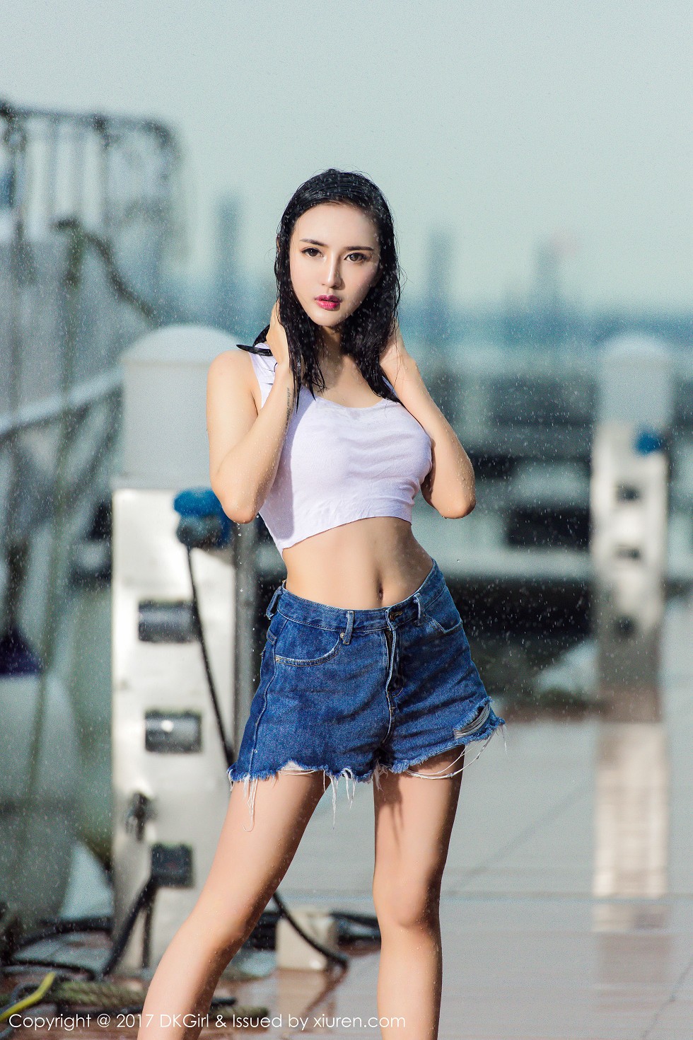 [DKGirl御女郎]Vol.026_嫩模梅哥白色连体比基尼泳池湿身秀傲人美乳诱惑写真58P