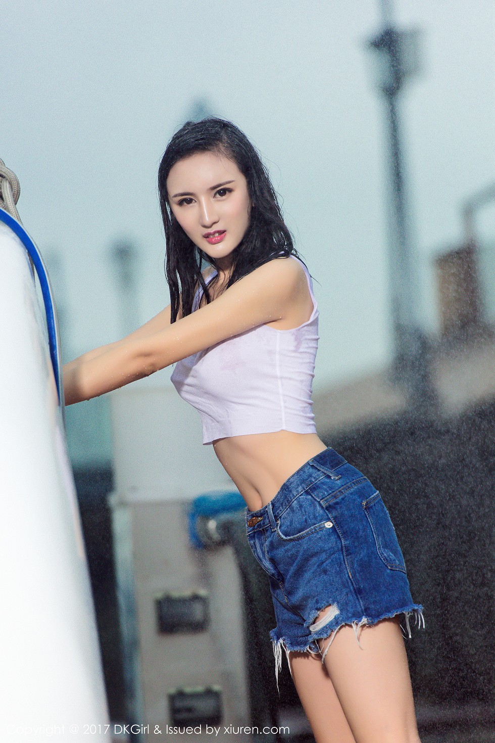 [DKGirl御女郎]Vol.026_嫩模梅哥白色连体比基尼泳池湿身秀傲人美乳诱惑写真58P