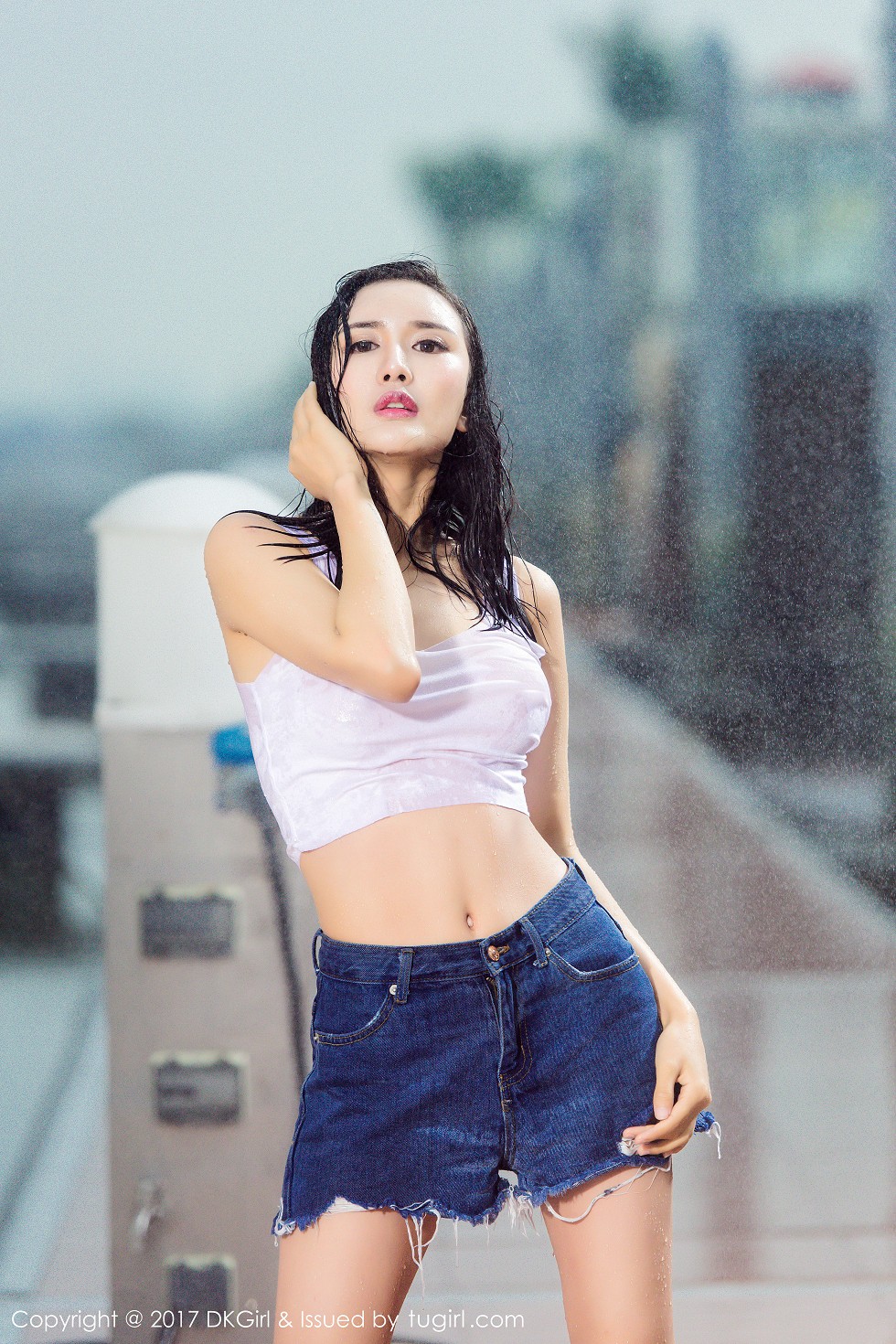 [DKGirl御女郎]Vol.026_嫩模梅哥白色连体比基尼泳池湿身秀傲人美乳诱惑写真58P