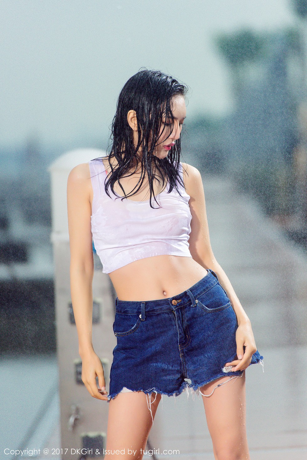 [DKGirl御女郎]Vol.026_嫩模梅哥白色连体比基尼泳池湿身秀傲人美乳诱惑写真58P