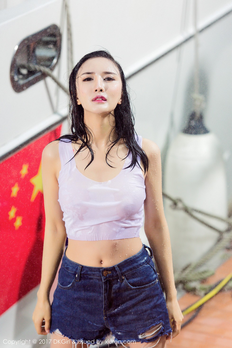 [DKGirl御女郎]Vol.026_嫩模梅哥白色连体比基尼泳池湿身秀傲人美乳诱惑写真58P