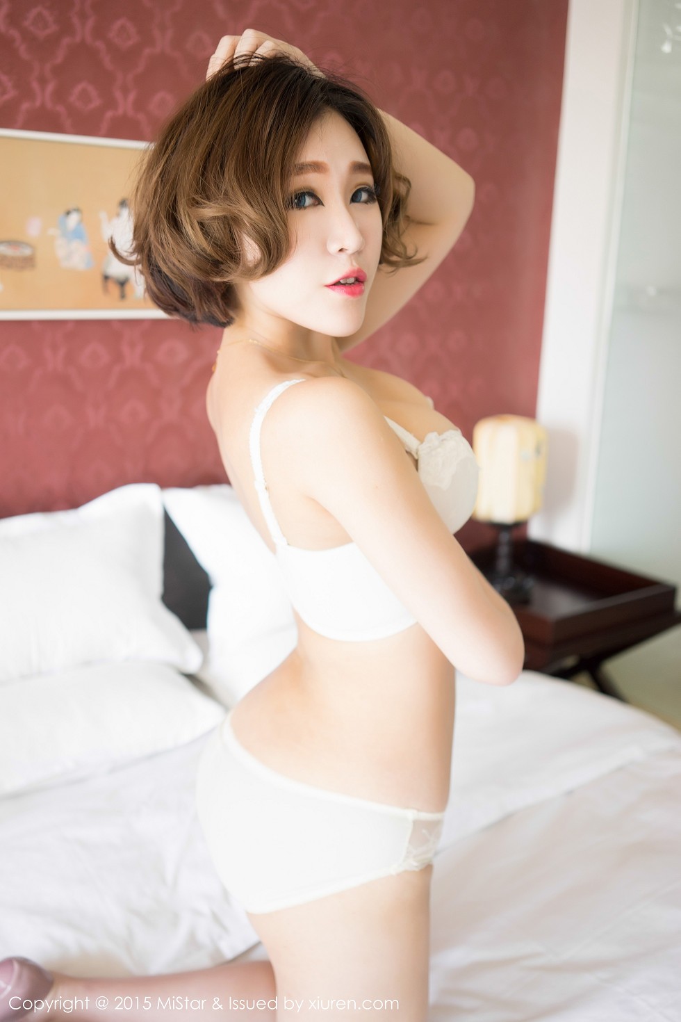 [MiStar魅妍社]Vol.022_嫩模赵欢颜Jessica室内黑色蕾丝情趣纱诱惑美乳写真60P