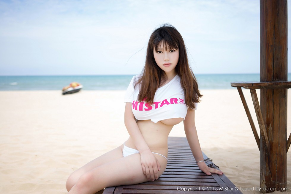 [MiStar魅妍社]Vol.024_巨乳嫩模瑞莎Trista白色透明蕾丝薄纱豪乳诱惑写真60P