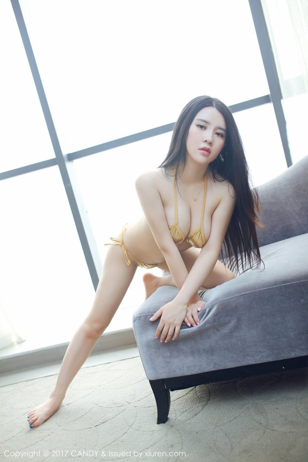[Candy糖果画报]Vol.012_性感美女Sukki三点式黄金比基尼+透视内衣湿身诱惑写真44P