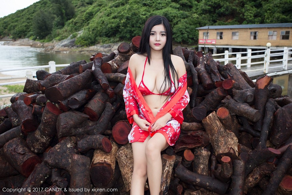 [Candy糖果画报]Vol.013_混血嫩模林美惠子Mieko白色高叉连体比基尼丰满美胸诱惑写真56P