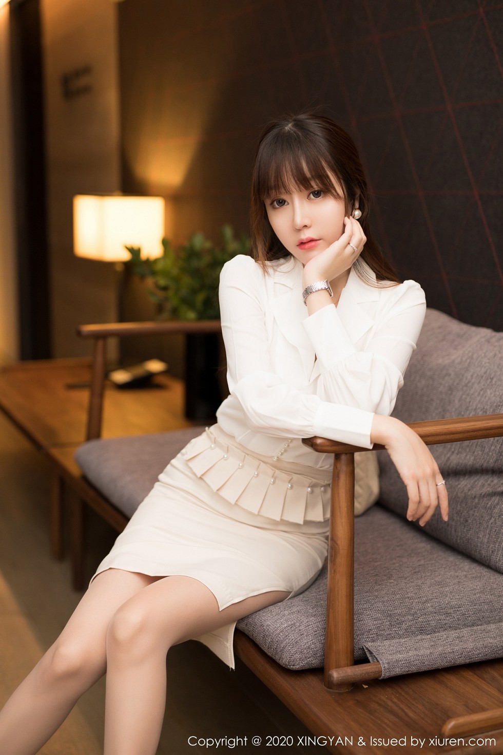 [XINGYAN星颜社]VOL.136_女神王雨纯私房性感白色内衣配超薄肉丝裤袜完美诱惑写真65P