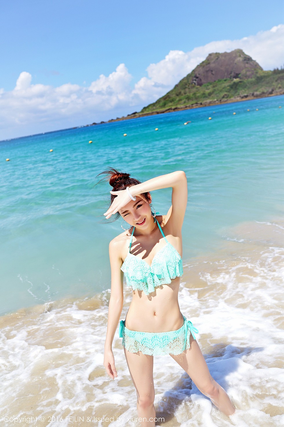 [FeiLin嗲囡囡]VOL.044_嫩模Hana妹海边沙滩性感比基尼秀完美身材写真49P