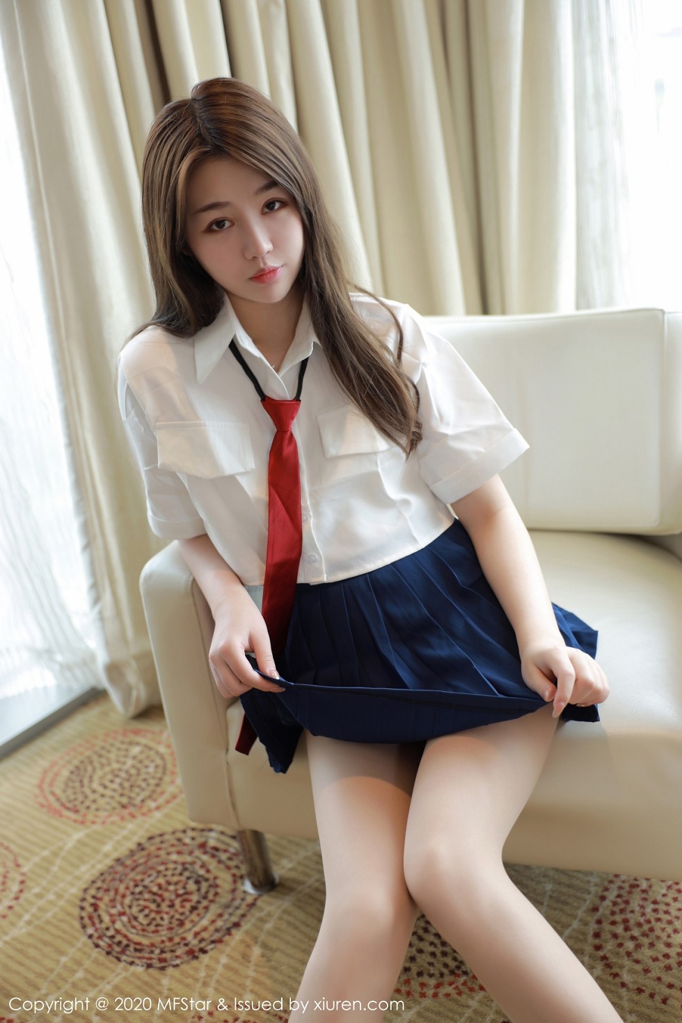 [MFStar模范学院]Vol.362_嫩模梦梵私房性感JK制服露蕾丝内裤秀翘臀诱惑写真53P