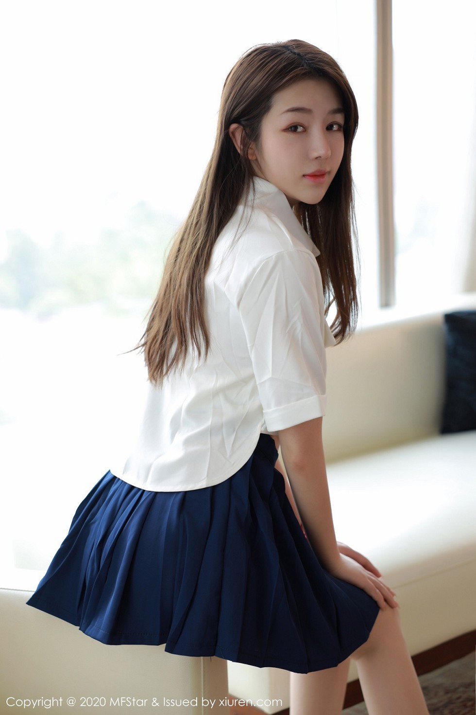 [MFStar模范学院]Vol.362_嫩模梦梵私房性感JK制服露蕾丝内裤秀翘臀诱惑写真53P