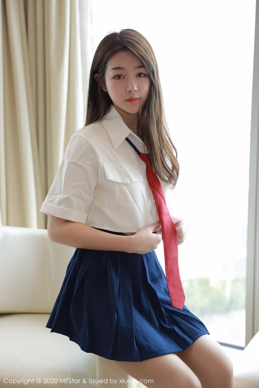 [MFStar模范学院]Vol.362_嫩模梦梵私房性感JK制服露蕾丝内裤秀翘臀诱惑写真53P