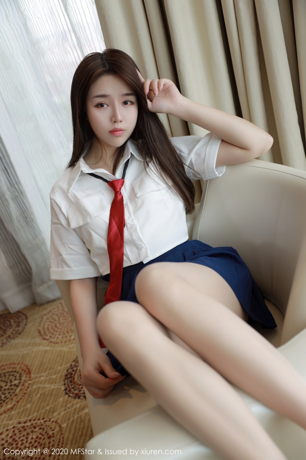 [MFStar模范学院]Vol.362_嫩模梦梵私房性感JK制服露蕾丝内裤秀翘臀诱惑写真53P