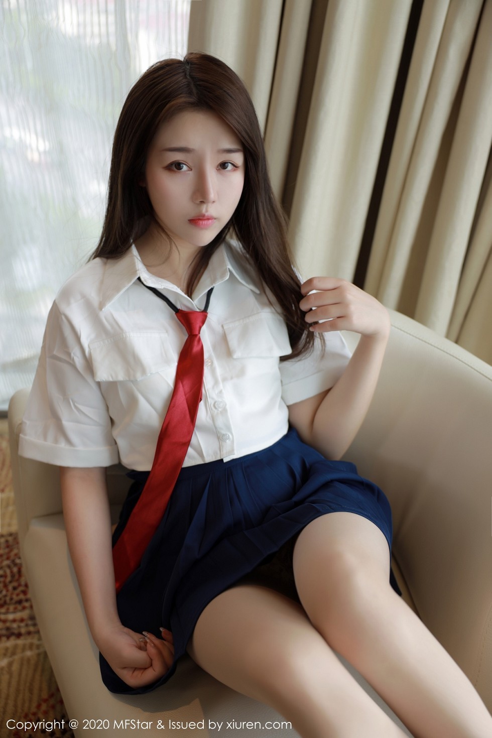 [MFStar模范学院]Vol.362_嫩模梦梵私房性感JK制服露蕾丝内裤秀翘臀诱惑写真53P