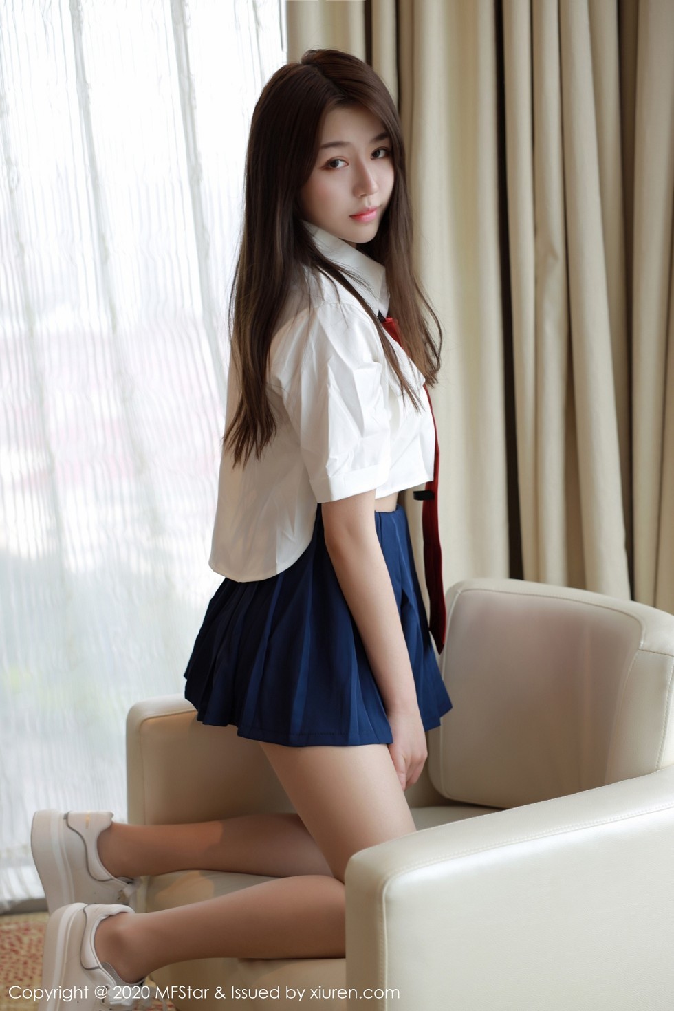 [MFStar模范学院]Vol.362_嫩模梦梵私房性感JK制服露蕾丝内裤秀翘臀诱惑写真53P