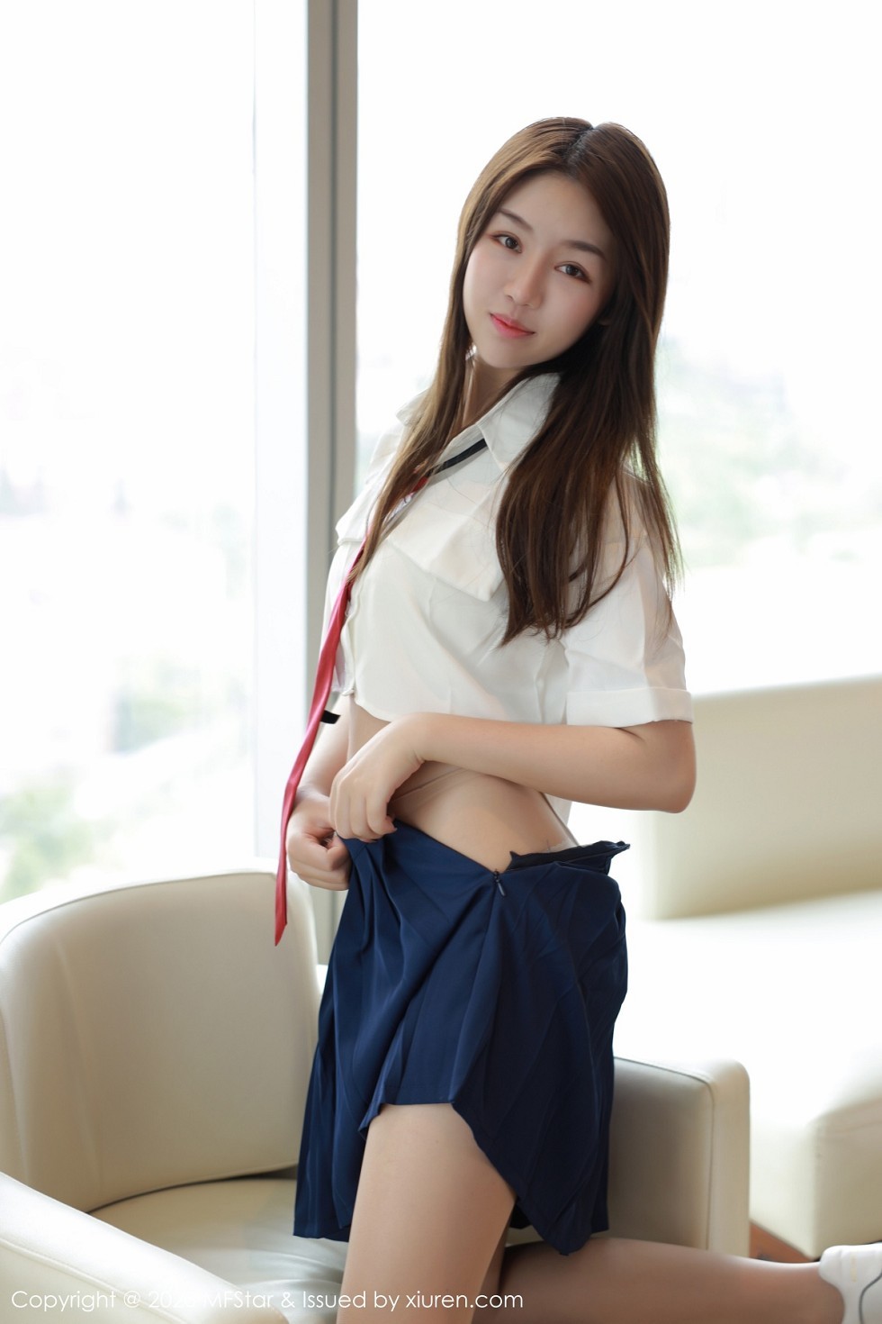 [MFStar模范学院]Vol.362_嫩模梦梵私房性感JK制服露蕾丝内裤秀翘臀诱惑写真53P