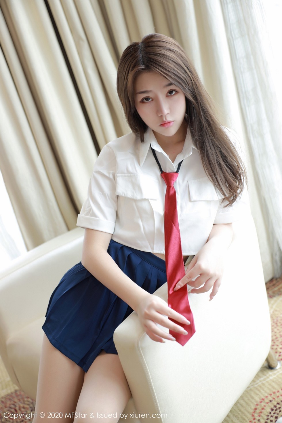 [MFStar模范学院]Vol.362_嫩模梦梵私房性感JK制服露蕾丝内裤秀翘臀诱惑写真53P