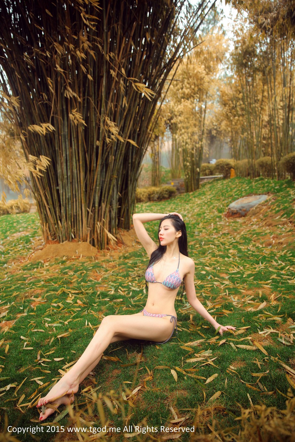 [TGOD推女神]2015.05.07_女神驾到之性感小天后韩盼盼森林温泉性感写真50P