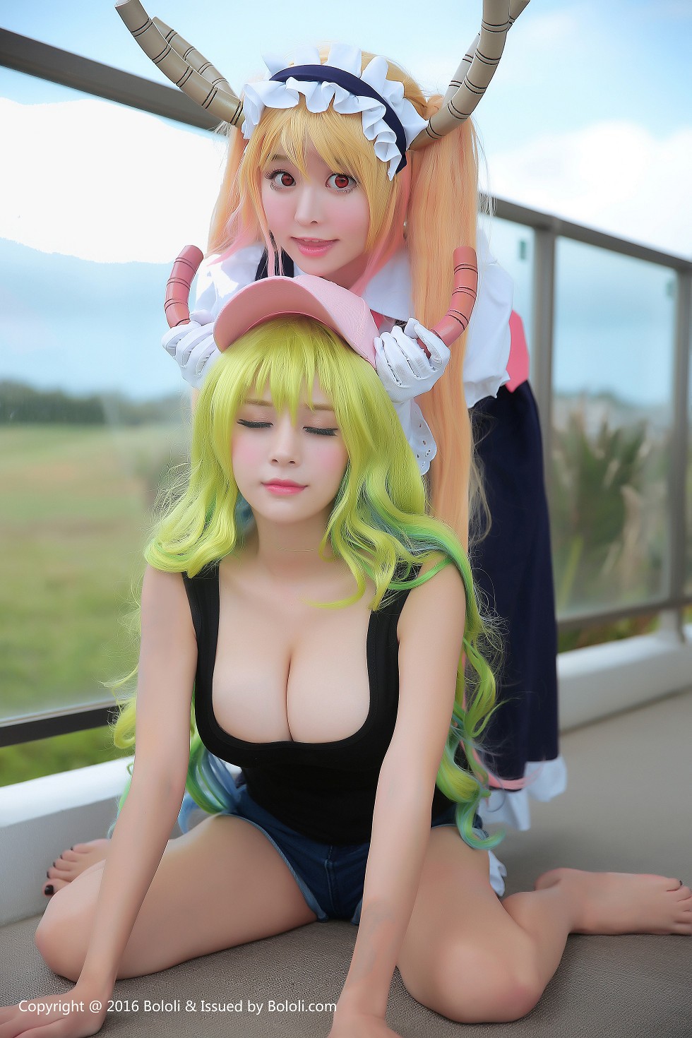 [BoLoli波萝社新刊]Vol.047_嫩模柳侑绮＆夏美酱龙之女仆展傲人豪乳诱惑写真30P