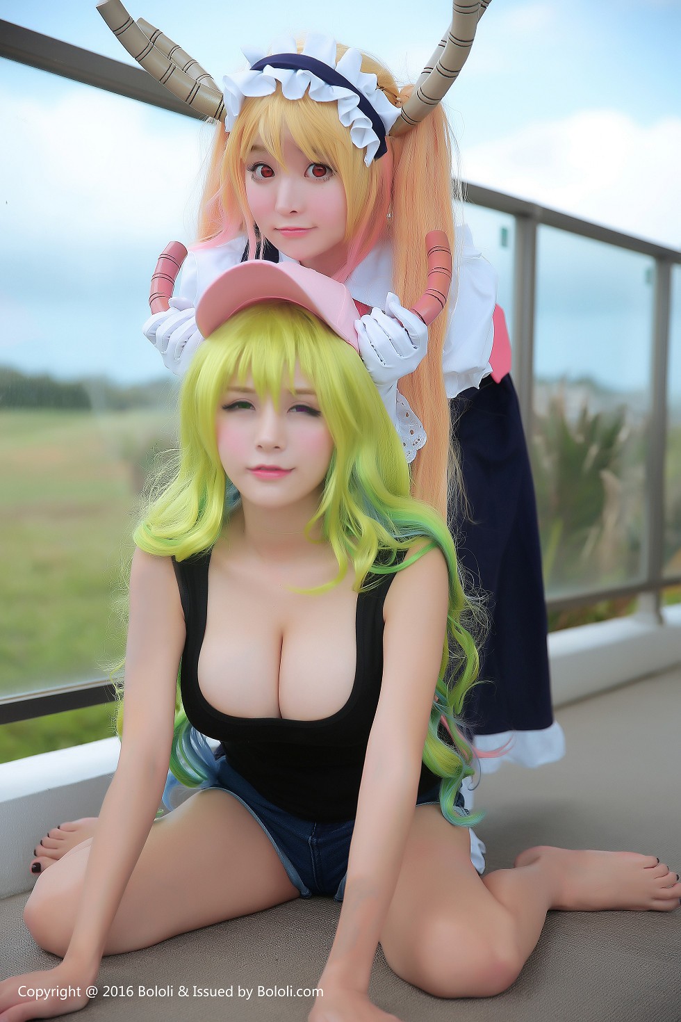 [BoLoli波萝社新刊]Vol.047_嫩模柳侑绮＆夏美酱龙之女仆展傲人豪乳诱惑写真30P