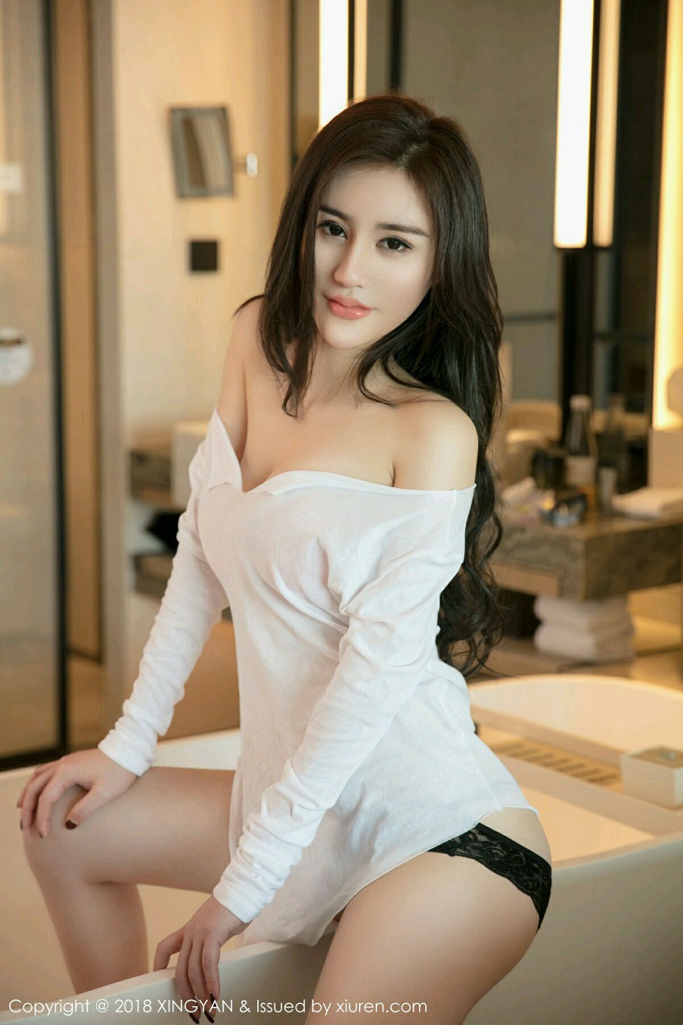 [XINGYAN星颜社]VOL.041_嫩模黄寒娜居家私房真空白衬衣秀美乳火辣诱惑写真39P