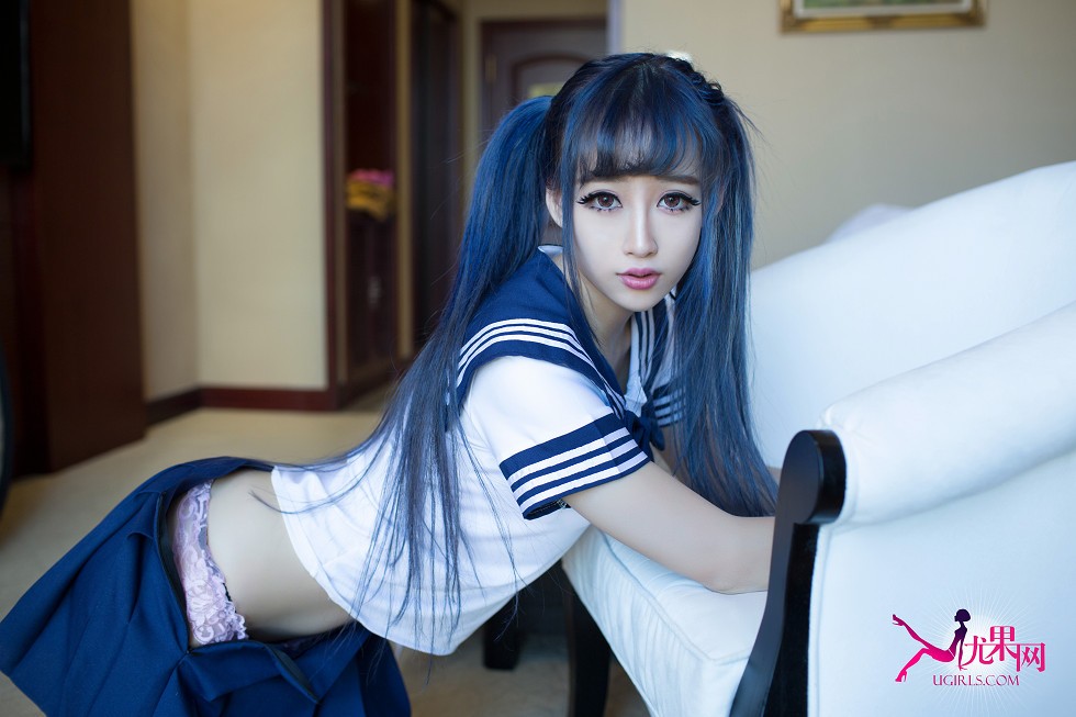 [Ugirls尤果网]U053_萝莉小可爱黑色蕾丝内衣完美曲线翘臀诱惑写真65P
