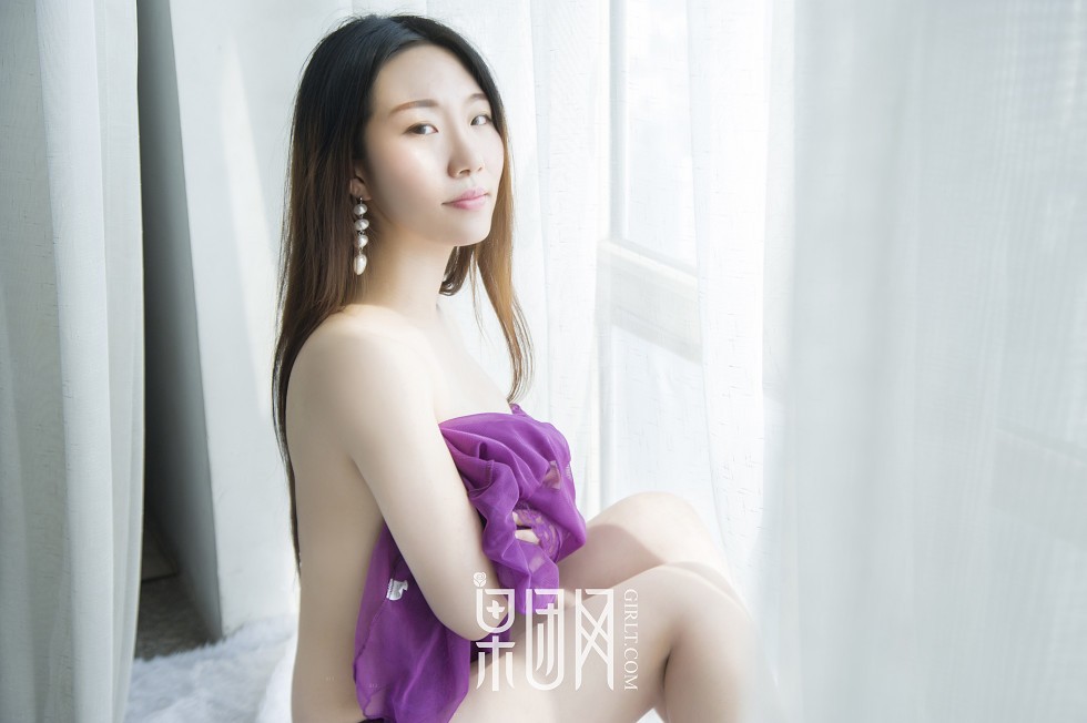 [GIRLT果团网]TG015_朦胧美人居家紫色薄纱缕空紫色内衣秀完美身材傲人美胸写真63P