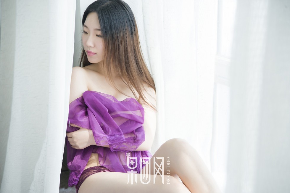 [GIRLT果团网]TG015_朦胧美人居家紫色薄纱缕空紫色内衣秀完美身材傲人美胸写真63P