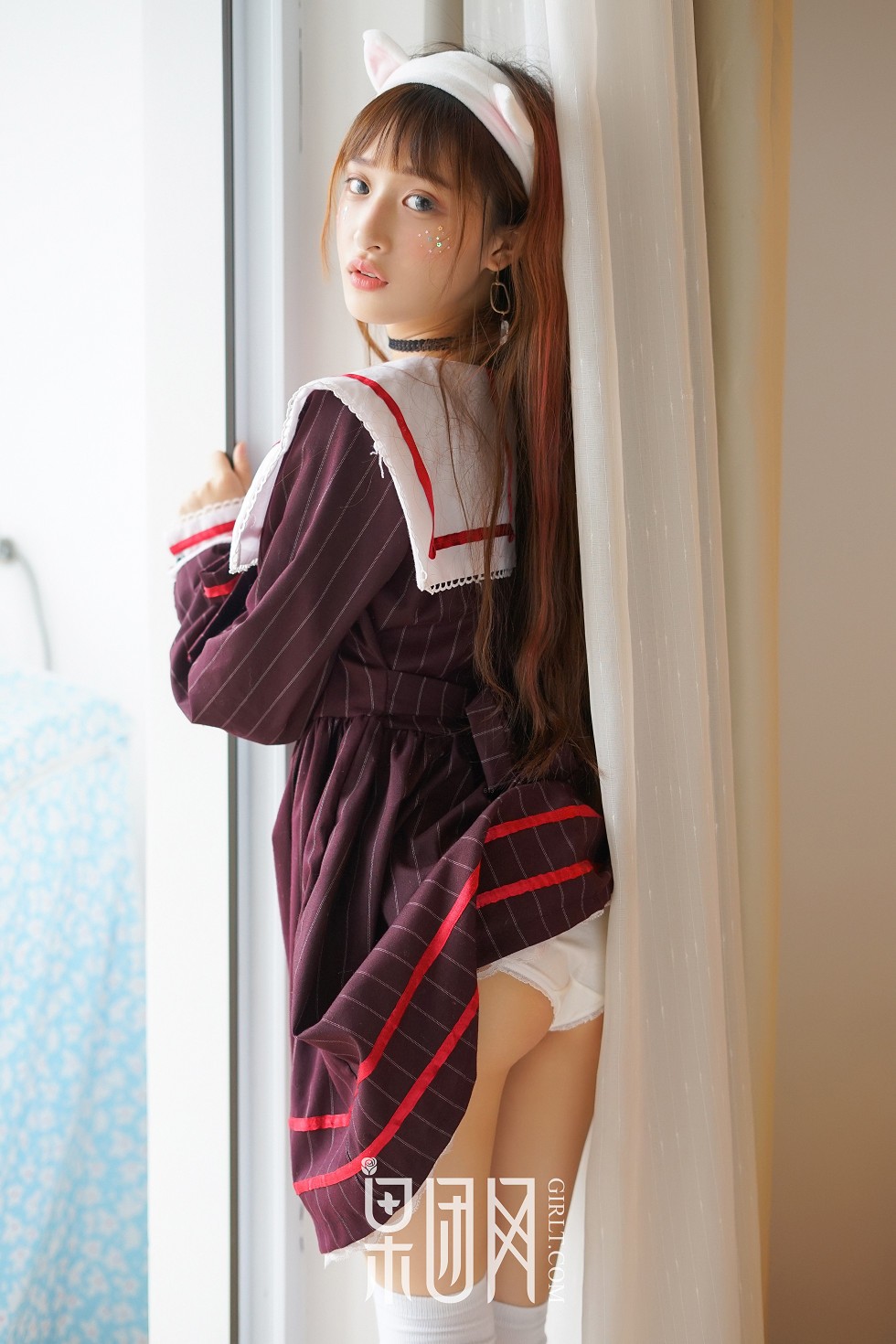 [GIRLT果团网]NO.036_嫩模little贝壳性感小狐狸居家粉嫩内衣系列甜美迷人写真55P