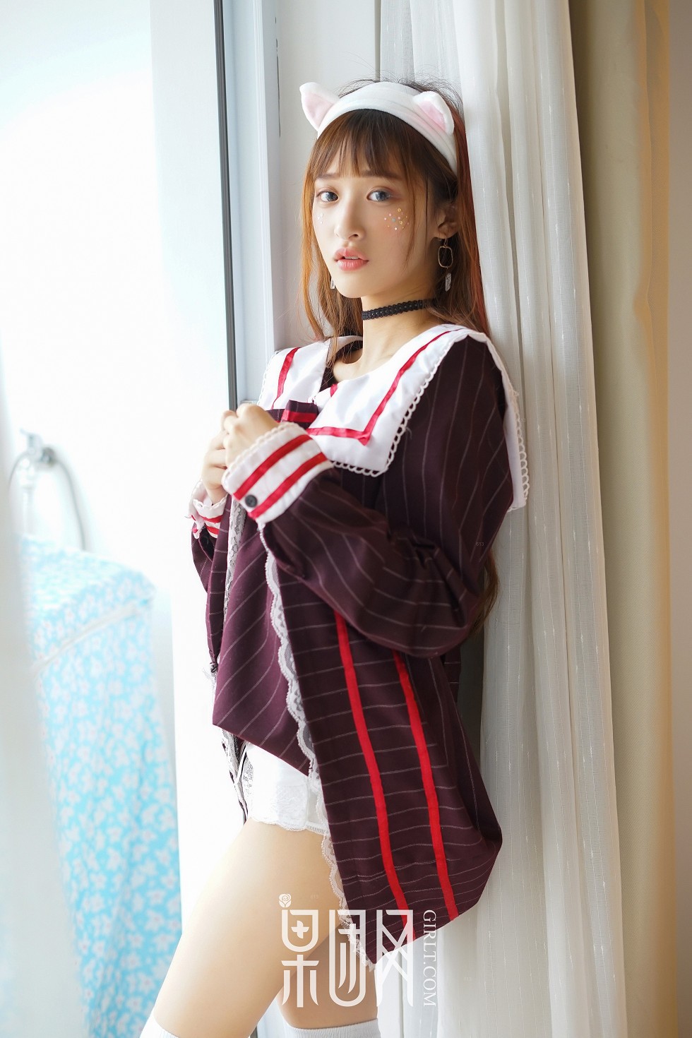 [GIRLT果团网]NO.036_嫩模little贝壳性感小狐狸居家粉嫩内衣系列甜美迷人写真55P