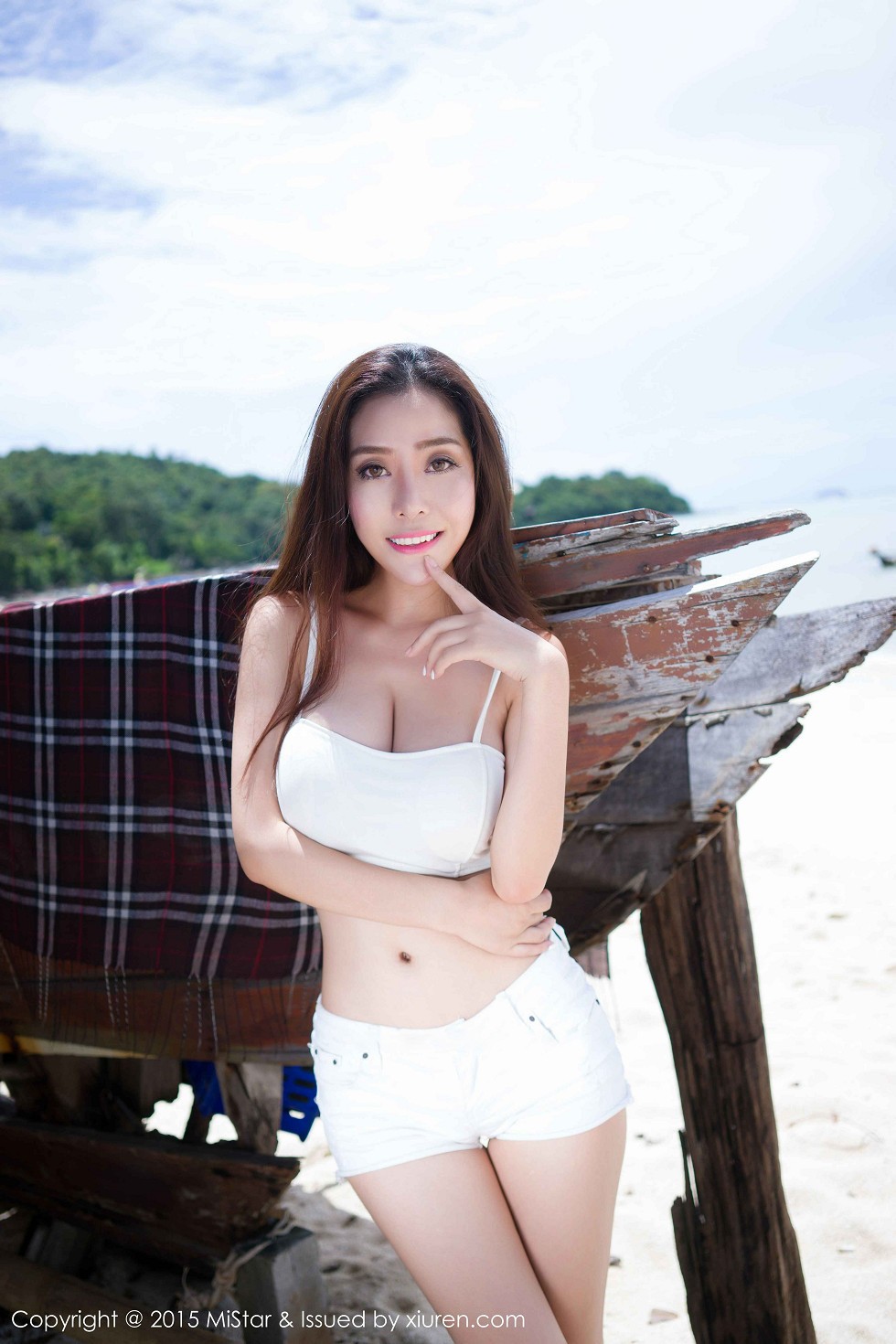 [MiStar魅妍社]Vol.043_嫩模陈欣普吉岛旅拍白色比基尼完美曲线豪乳诱惑60P