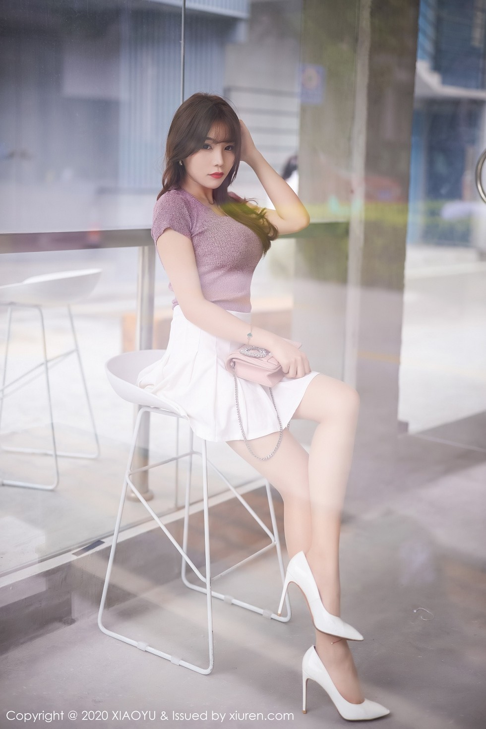[XiaoYu画语界]Vol.344_女神芝芝Booty街拍系列时尚粉红紧身运动衣完美诱惑写真101P