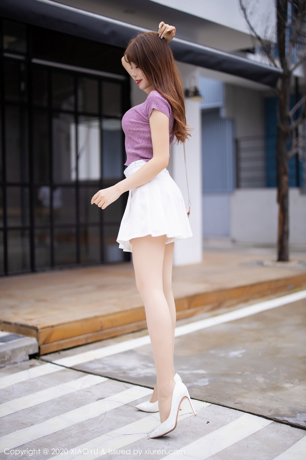 [XiaoYu画语界]Vol.344_女神芝芝Booty街拍系列时尚粉红紧身运动衣完美诱惑写真101P