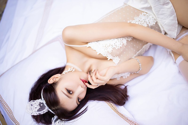 绒绒小兔杨晨晨透明蕾丝明艳欲滴(图57)