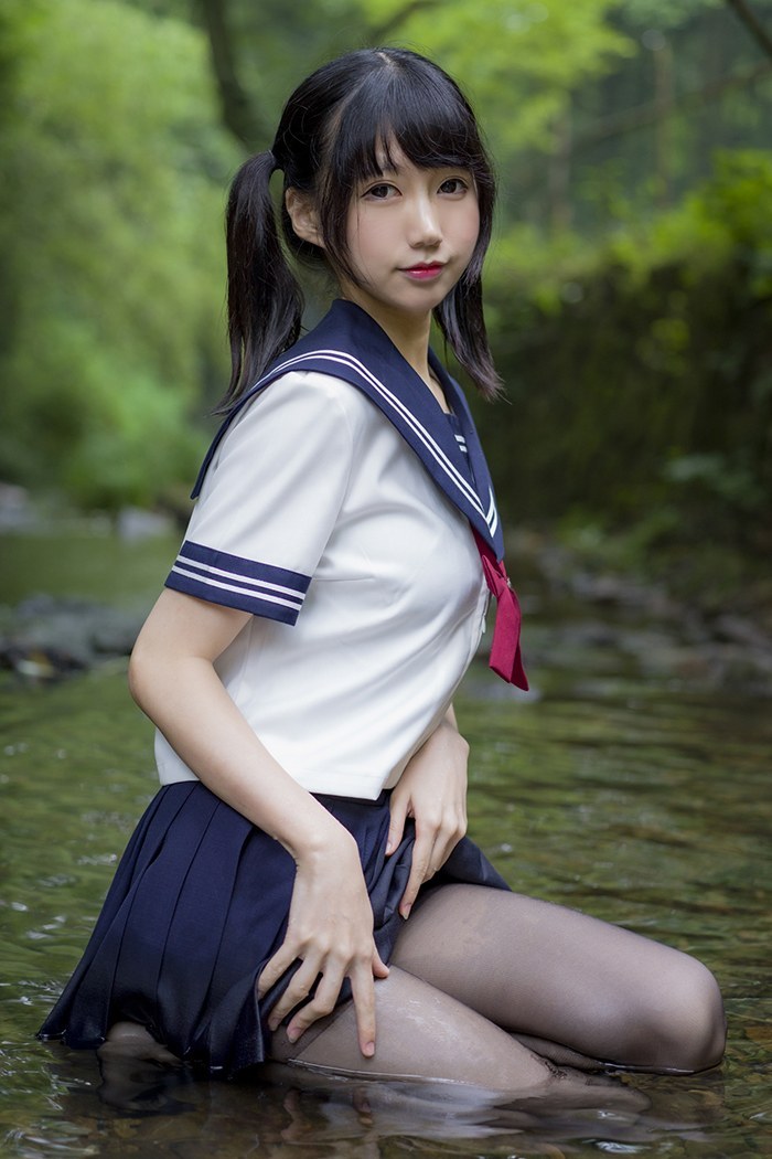 激萌学生妹魔物喵黑丝制服野外露出(图19)