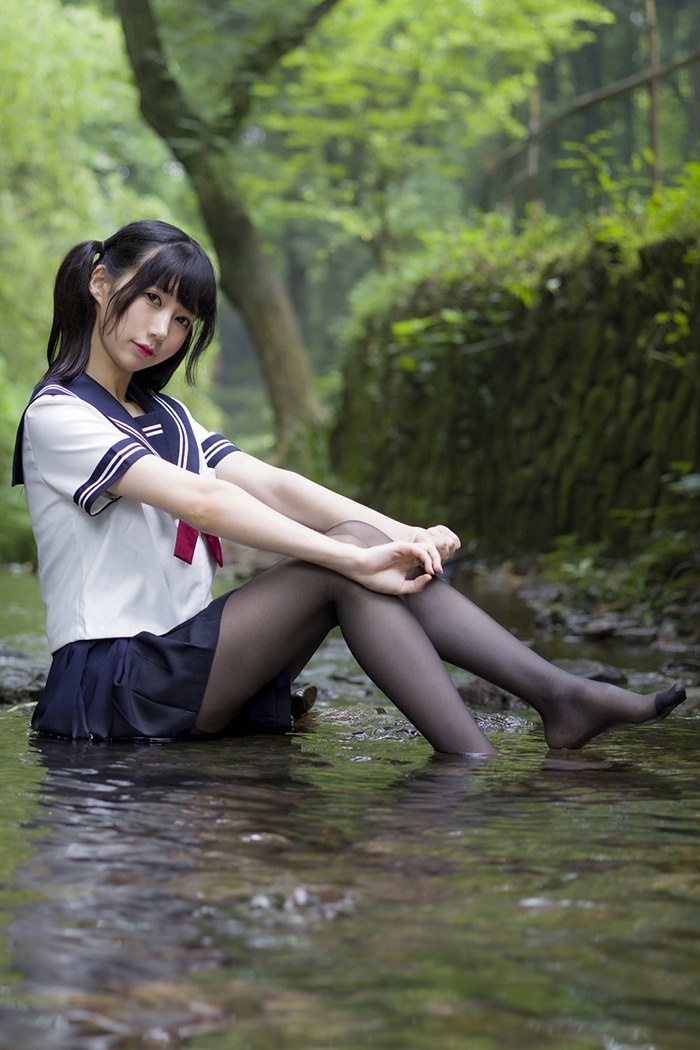 激萌学生妹魔物喵黑丝制服野外露出(图26)